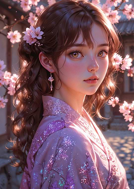 Anime Girl in Hanbok