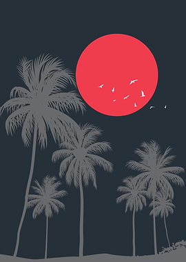 Palm Trees and Sunset