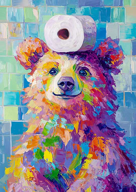 Bear with Toilet Paper
