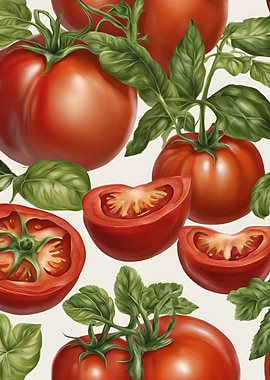 Red Tomatoes and Basil