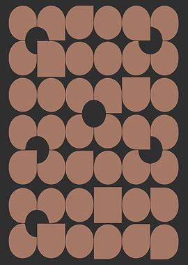 Mid Century Modern Geometric in Mocha Gray