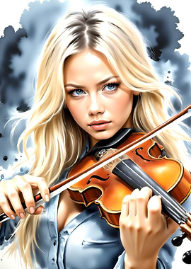Violinist with Blonde Hair