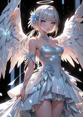 Angel Girl in White Dress