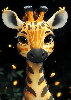 Cute Giraffe Portrait Animal