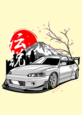 Honda Civic JDM Illustration
