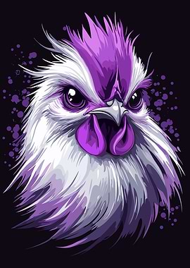 Purple Silkie Chicken