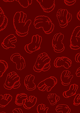Red Glove Kaws Pattern