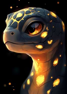 Glowing Lizard Portrait Animal
