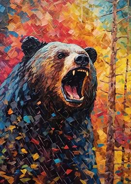 Roaring Bear Painting
