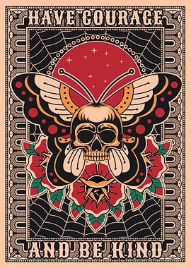 Skull Butterfly Tattoo Art