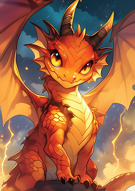 Cute Orange Dragon