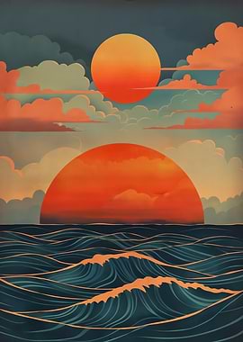 Sunset Ocean Waves