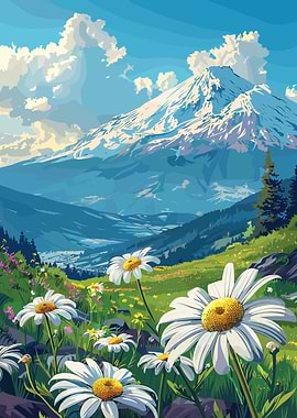 Mount Fuji & Dahlias