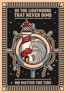 Lighthouse & Ship Wheel