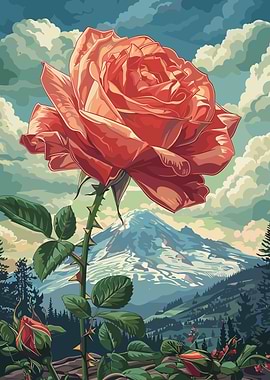 Rose and Mountain