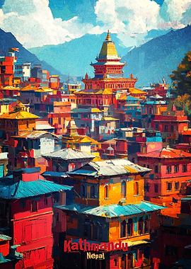 Kathmandu Art Poster