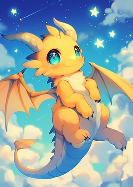 Cute Dragon in the Sky