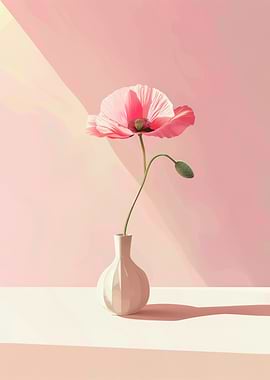 Pink Poppy in Vase