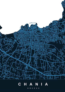 Chania City Map Greece