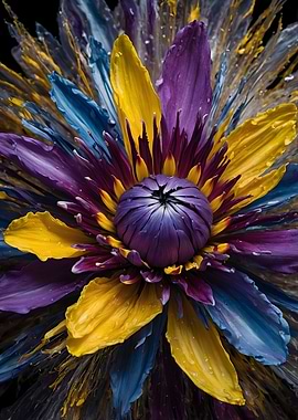 Abstract Flower in Vibrant Colors