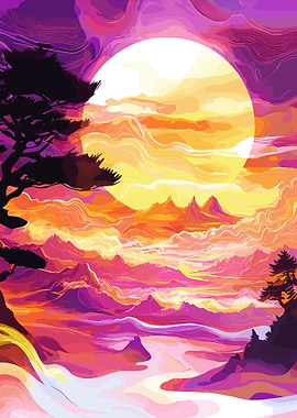 Sunset Mountain Landscape