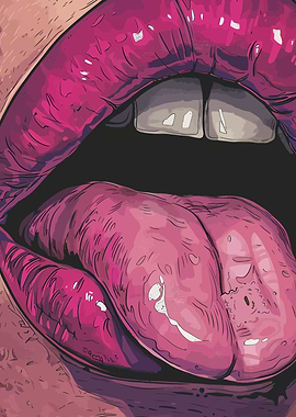 Glossy Lips and Tongue