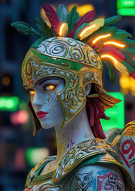 Athena Neon Statue