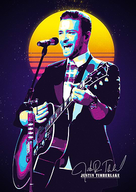 Justin Timberlake Retro Poster