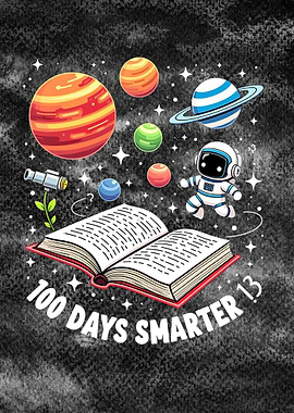 100 Days Smarter Space Astronaut 100th Day School Boys Kids
