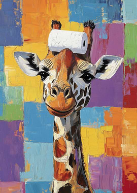 Giraffe with Toilet Paper