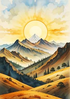 Sunrise Mountain Landscape