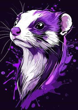 Purple Ferret Illustration
