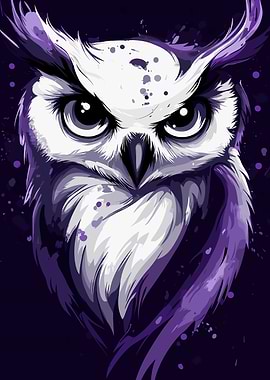 Purple Owl Illustration