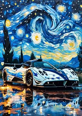 Starry Night Pagani Zonda R Car
