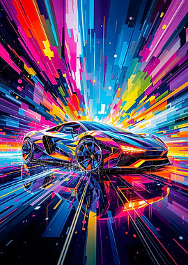 Abstract Car Speed Art