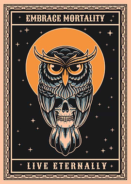 Owl Skull Poster