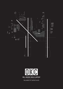 Will Rogers World Airport Map Print