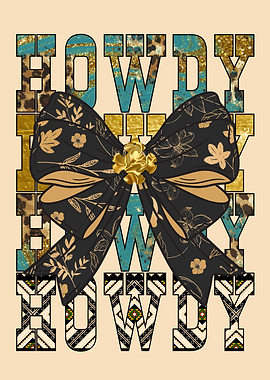 Howdy Bow Graphic Turquoise Accents