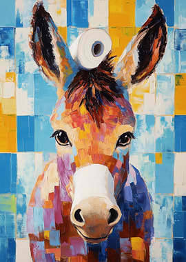 Donkey with Toilet Paper