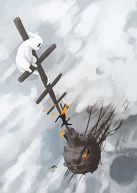 White Creature on Ladder