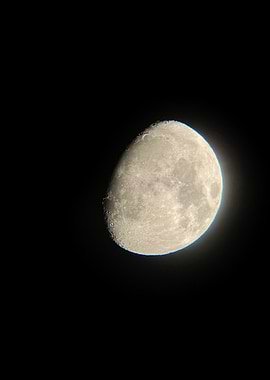 Crescent Moon in Night Sky