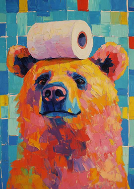 Bear with Toilet Paper
