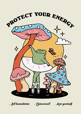 Frog in Tutu with Mushrooms