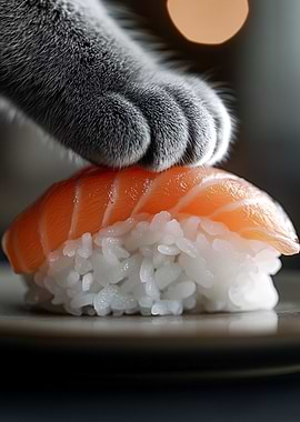 Cat Paw on Sushi