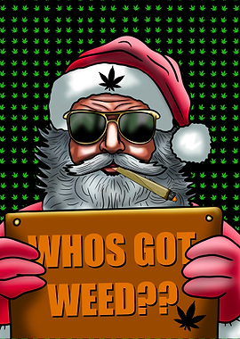 Santa Claus Weed Poster