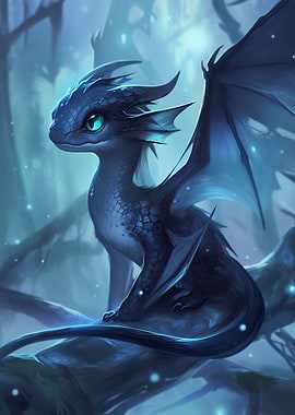 Blue Dragon in Forest