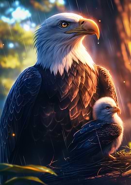 Bald Eagle and Chick
