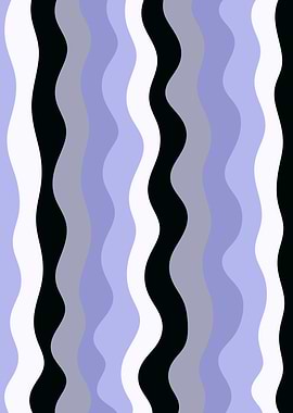 Cool Wavy Stripes, Abstract Pattern, Purple Black White