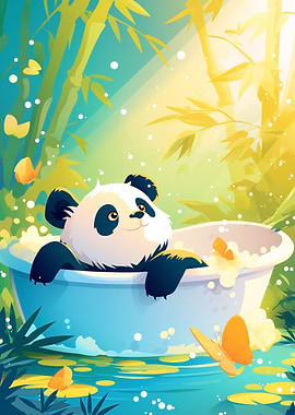The baby Panda and the Jungle Bathtub