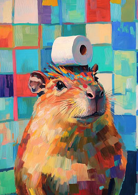 Capybara with Toilet Paper